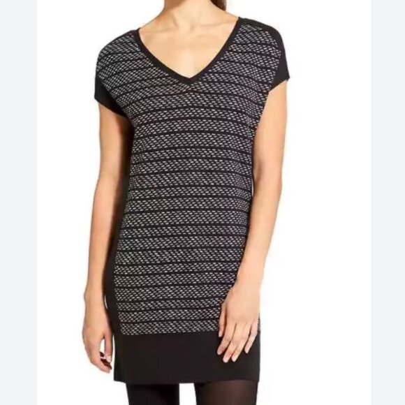 Athleta Sweater Dress Black Multi Medium - Picture 1 of 10